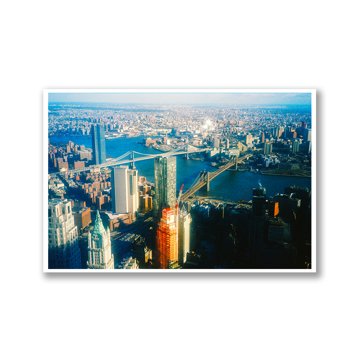 New York From Above, USA, Limited Edition Travel Print - Hahnemühle German Textured Print